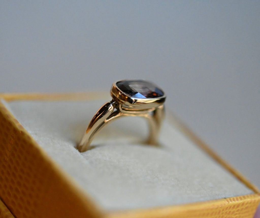 14k Gold Bridge Solitaire Ring Setting - Made To Order