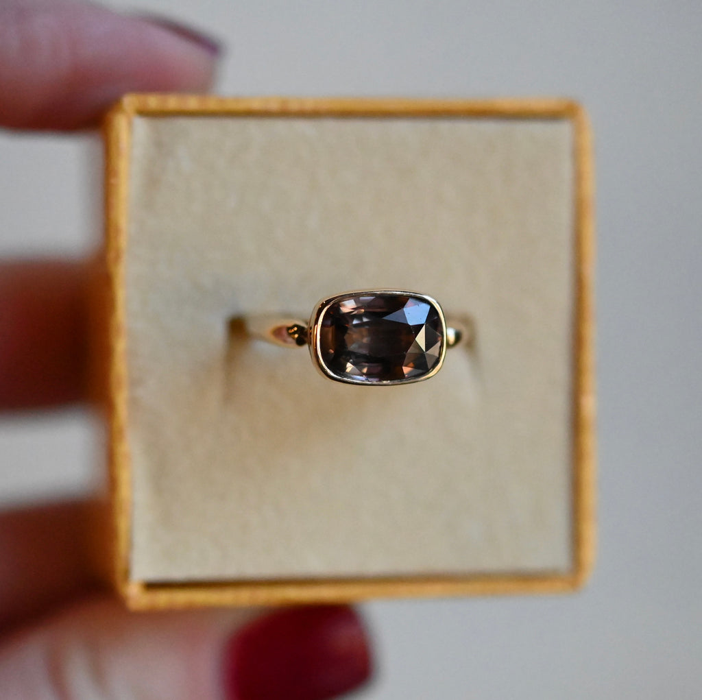 14k Gold Bridge Solitaire Ring Setting - Made To Order