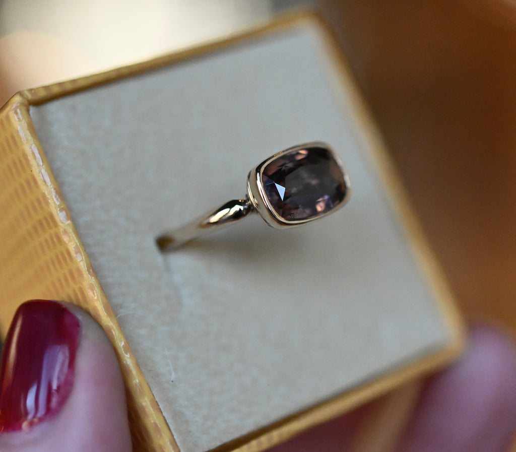 14k Gold Bridge Solitaire Ring Setting - Made To Order