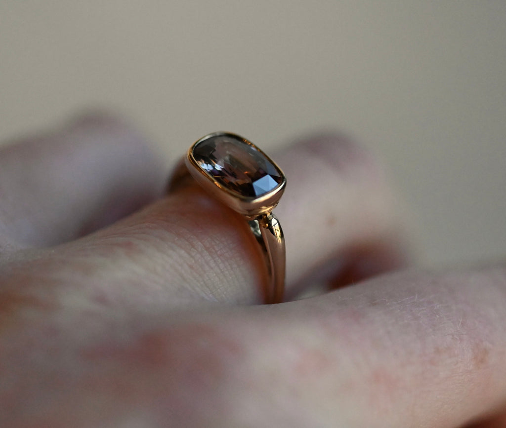 14k Gold Bridge Solitaire Ring Setting - Made To Order