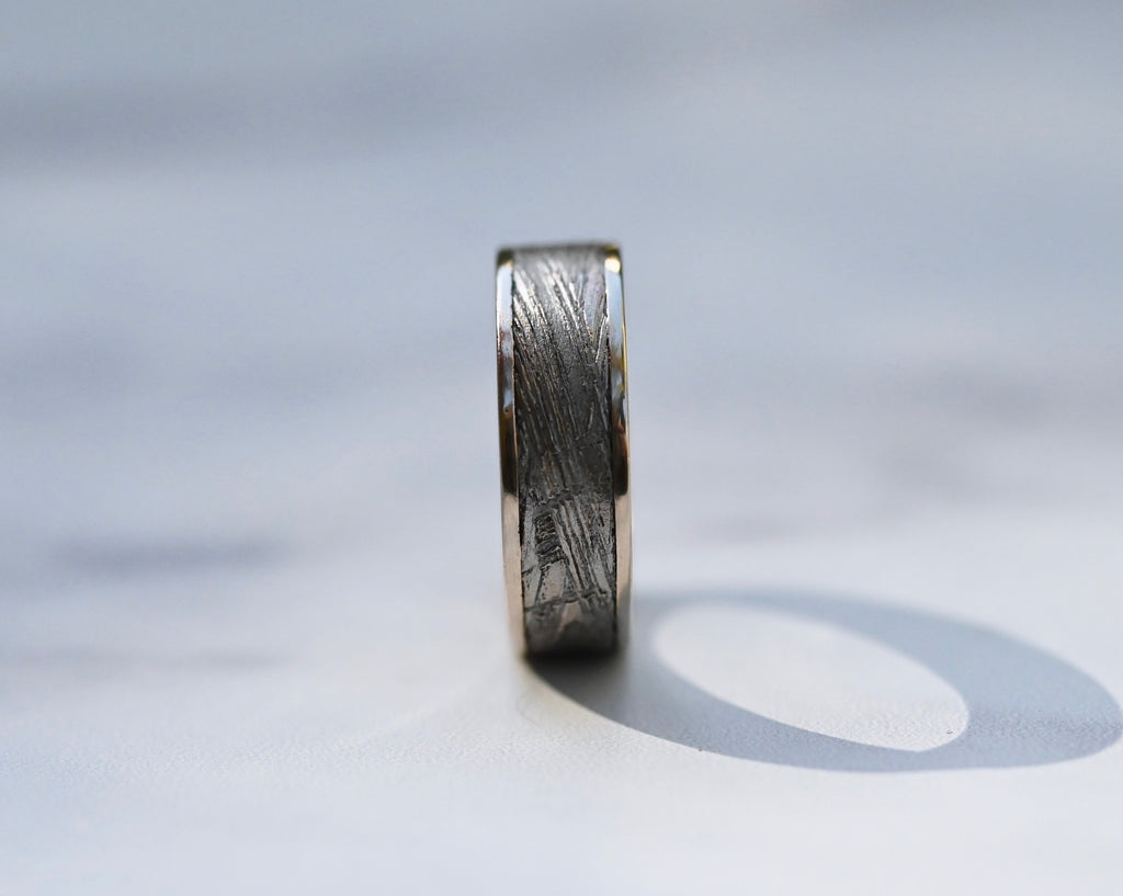 Meteorite & 14k White Gold Ring - Made To Order