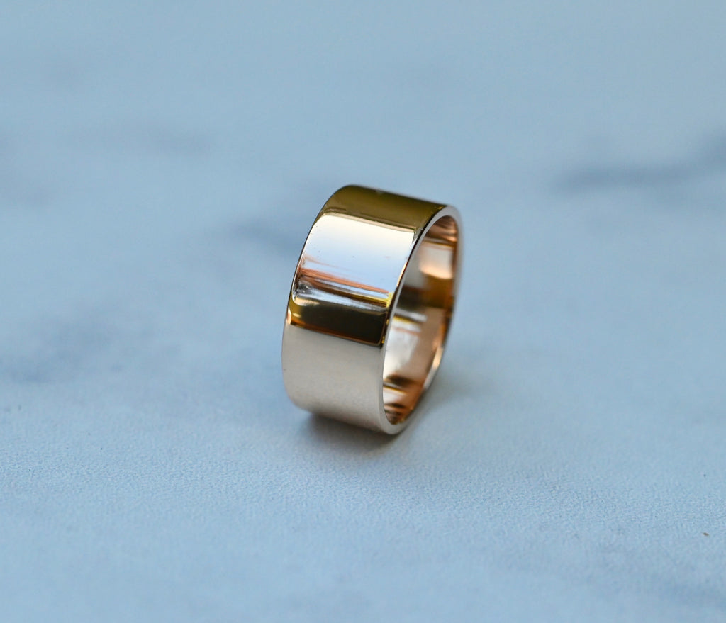 14k Gold Cigar Band Ring - Made To Order