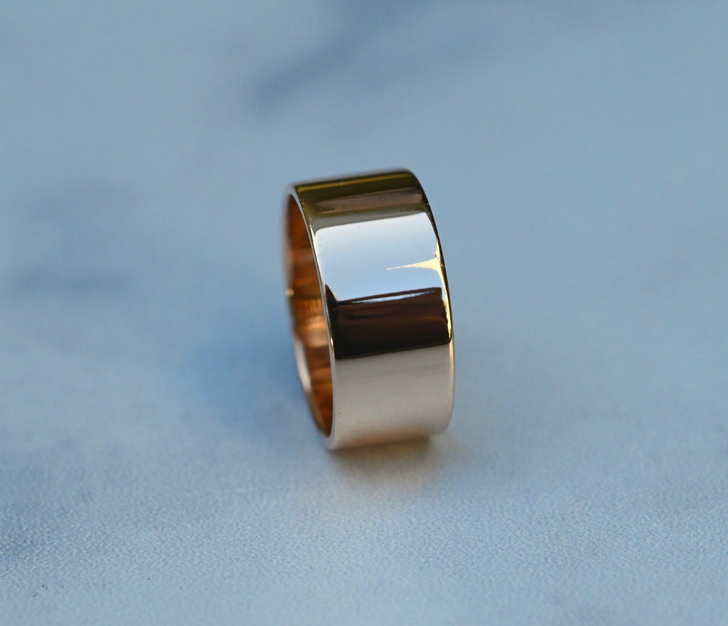 14k Gold Cigar Band Ring - Made To Order