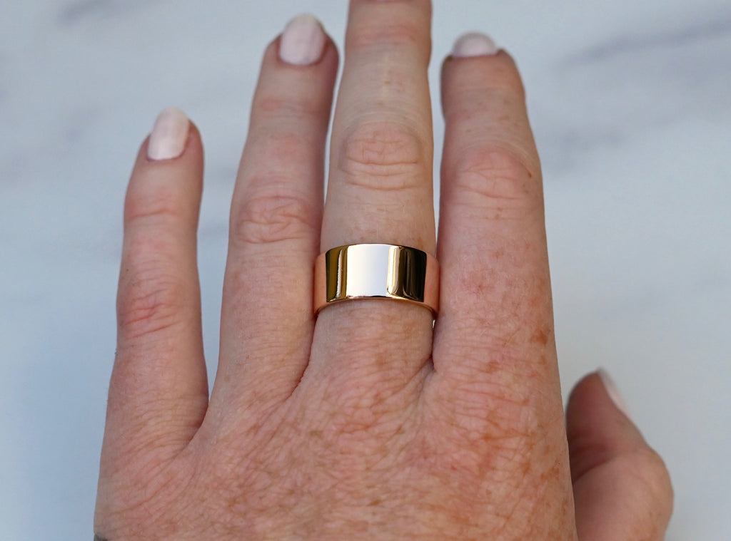 14k Gold Cigar Band Ring - Made To Order