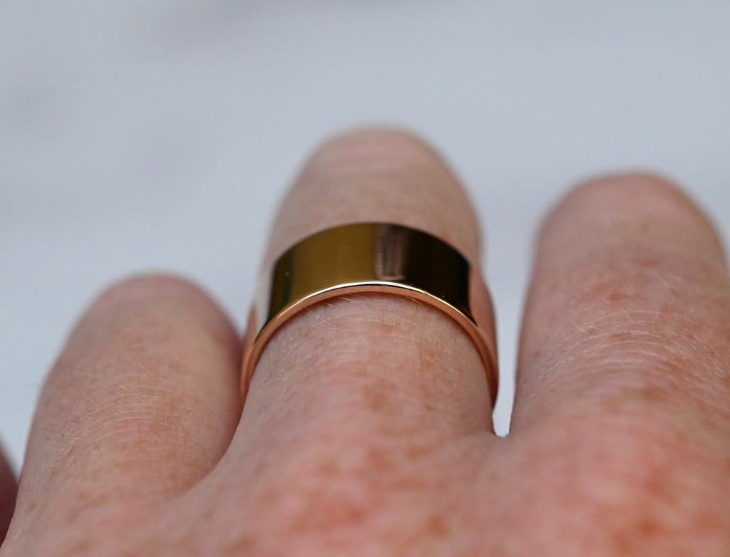 14k Gold Cigar Band Ring - Made To Order