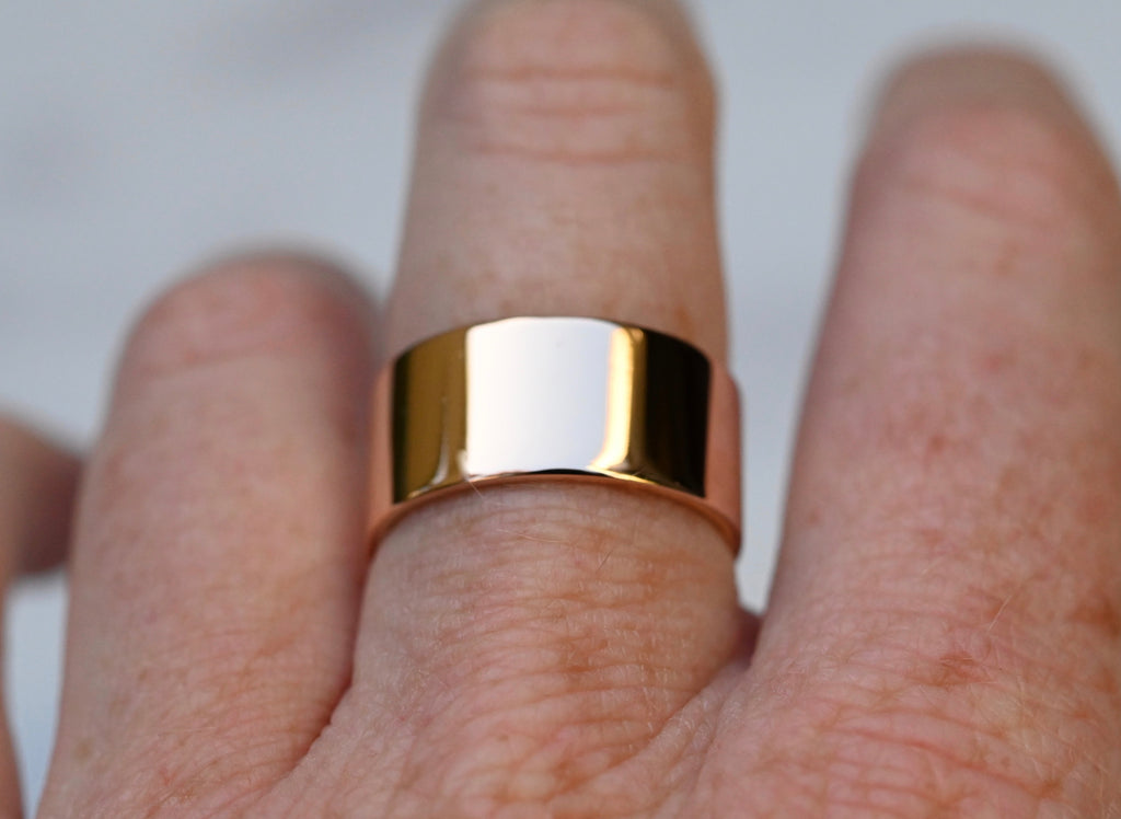 14k Gold Cigar Band Ring - Made To Order