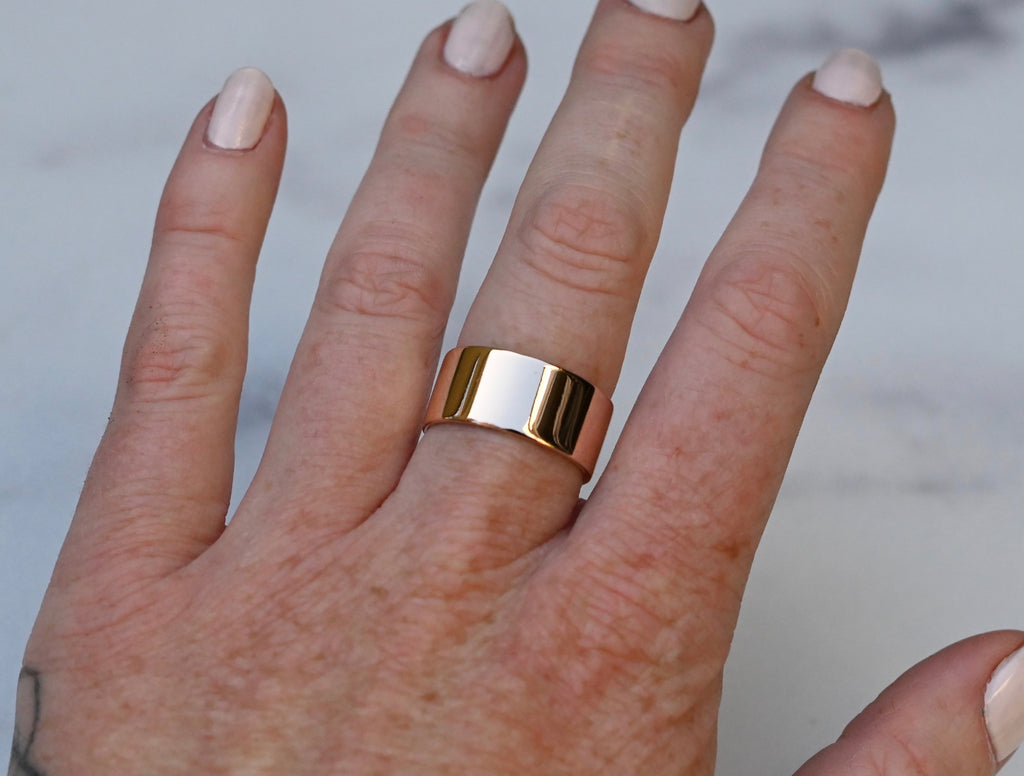 14k Gold Cigar Band Ring - Made To Order