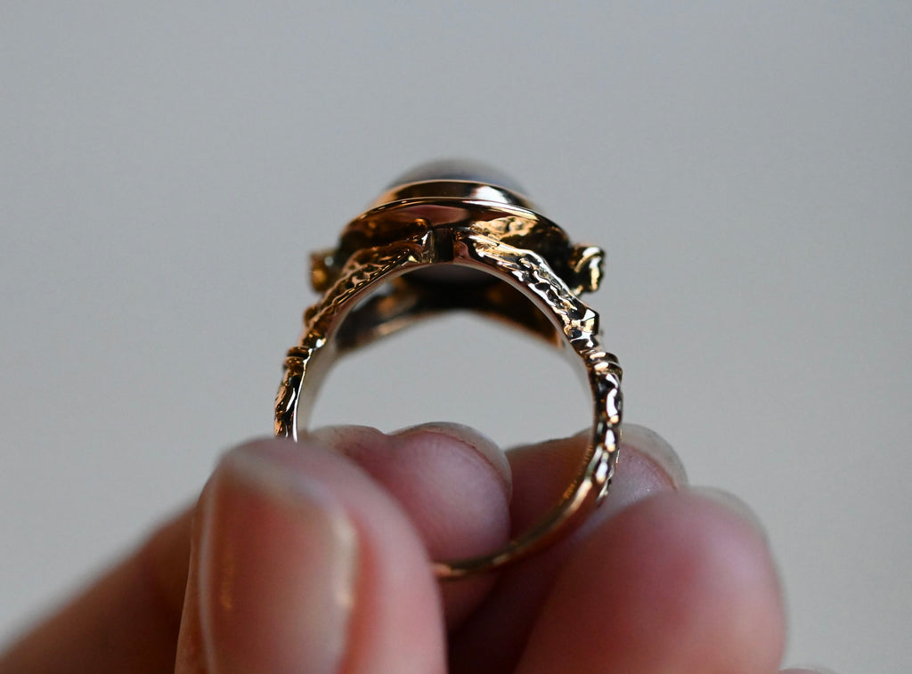 14k Gold Mabe Pearl Harpy Ring - size  7.25 - Ready to ship