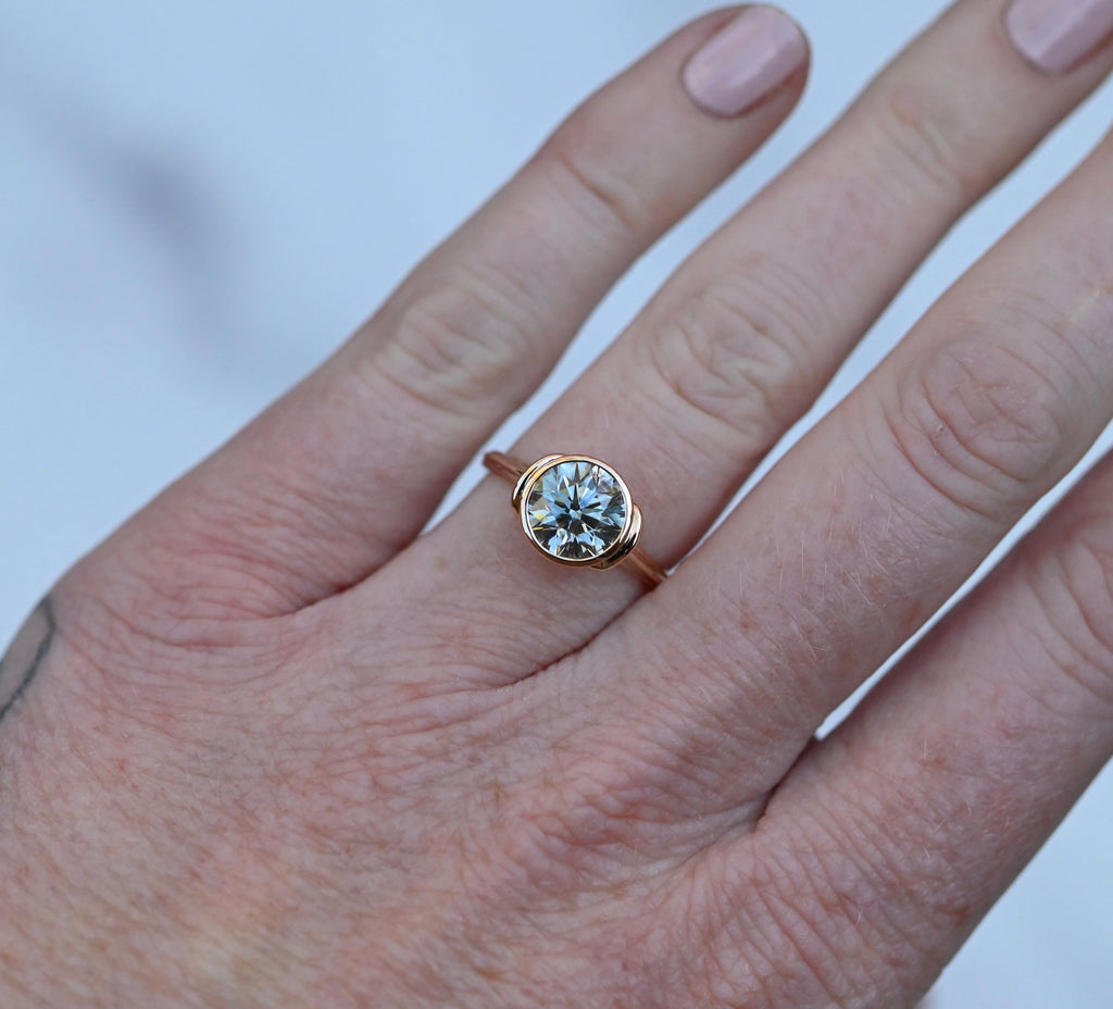 Solitaire 14k Gold Ring Setting - Made To Order
