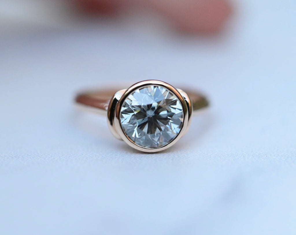 Solitaire 14k Gold Ring Setting - Made To Order