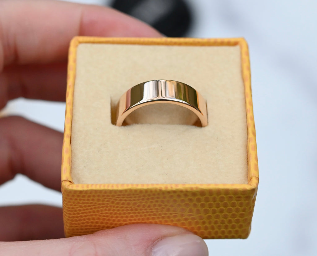 Thick High Polish 14k Gold Ring Band - Made To Order