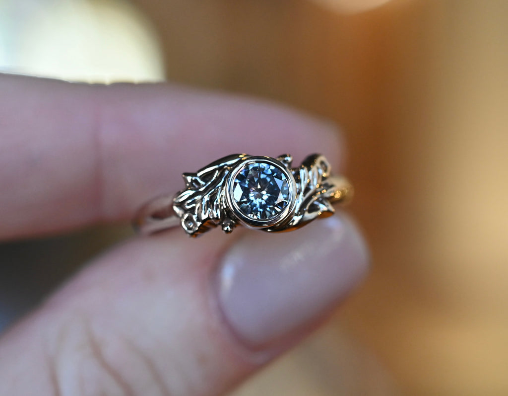 14k Gold Floral Customizable Ring Setting - Made To Order