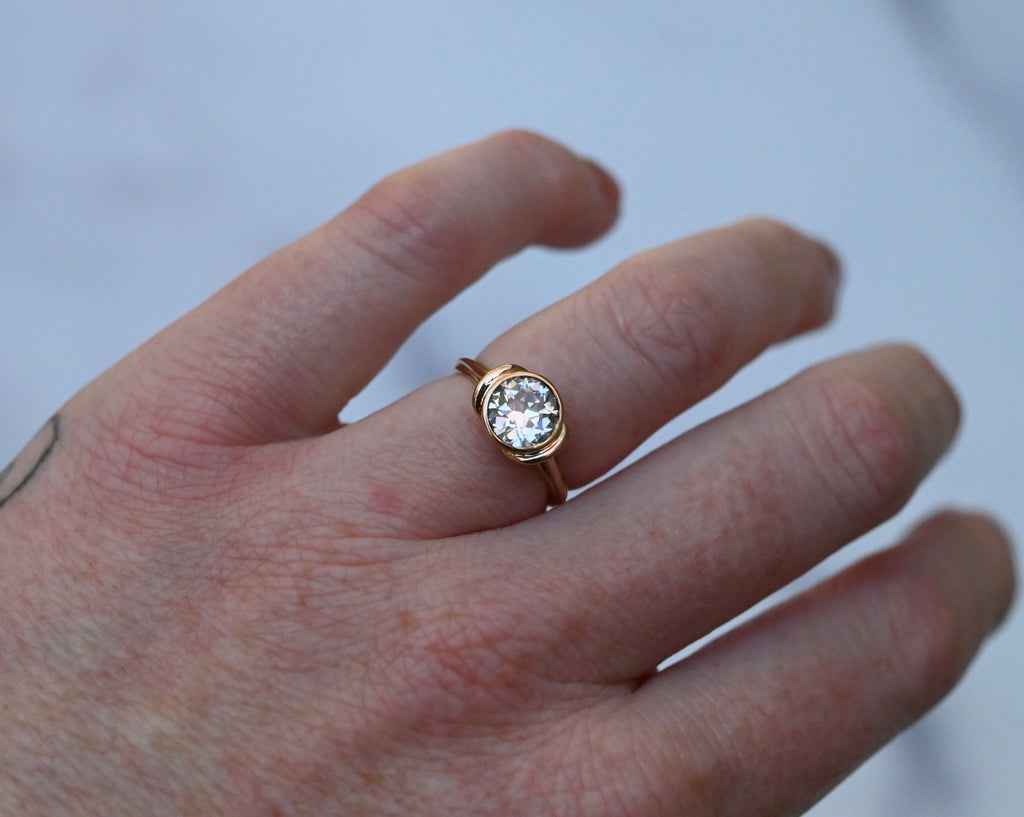 Solitaire 14k Gold Ring Setting - Made To Order