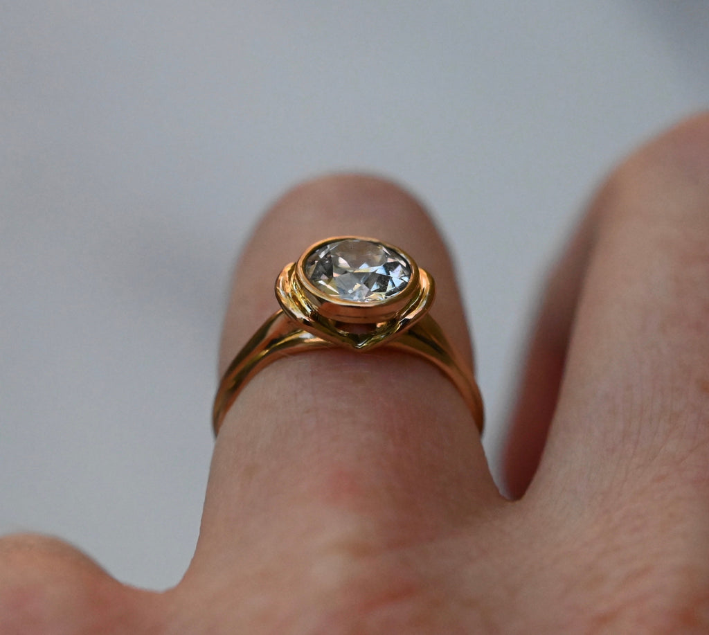Solitaire 14k Gold Ring Setting - Made To Order