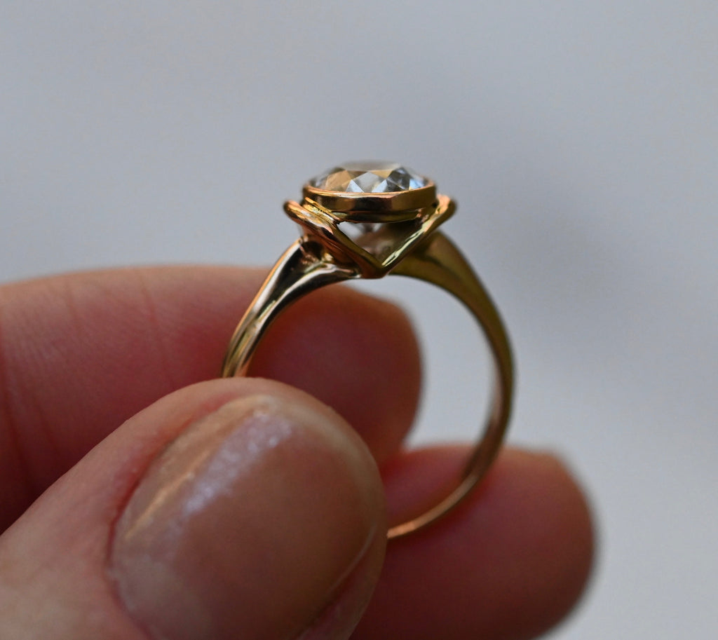 Solitaire 14k Gold Ring Setting - Made To Order
