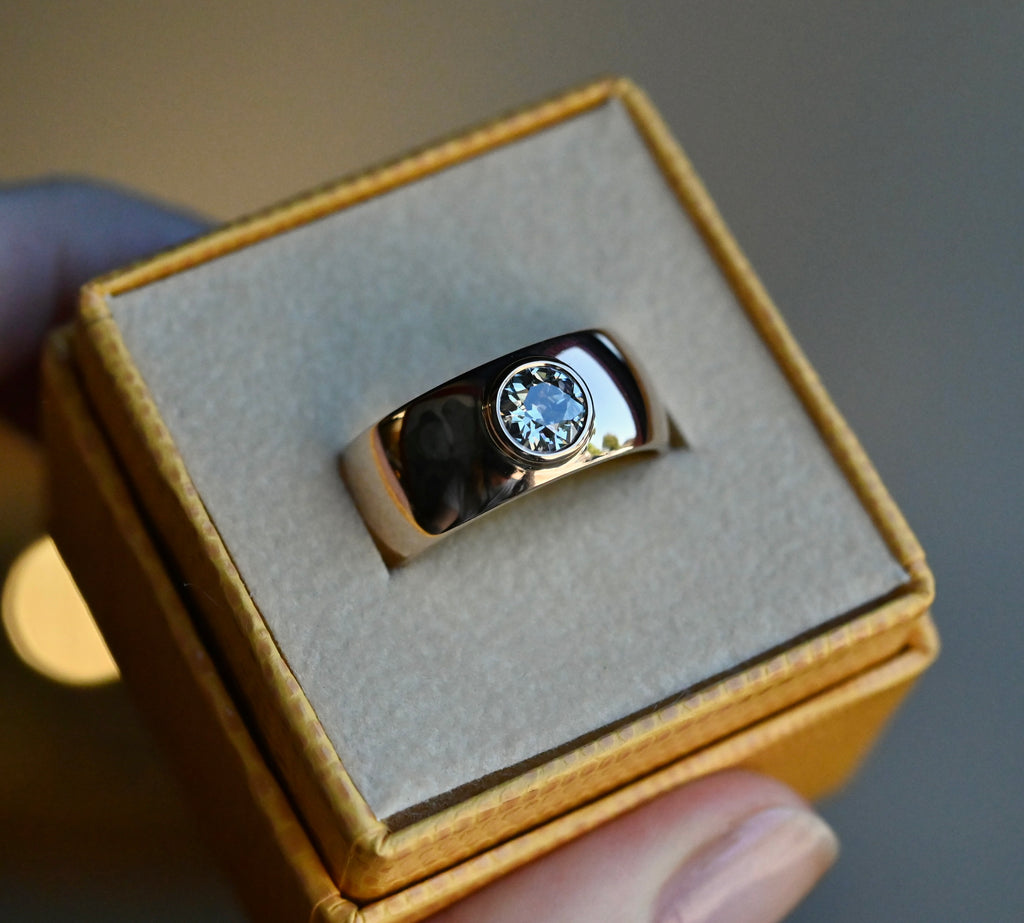 14k Gold Heavy OMC Diamond Cigar Band Ring - Ready to Ship