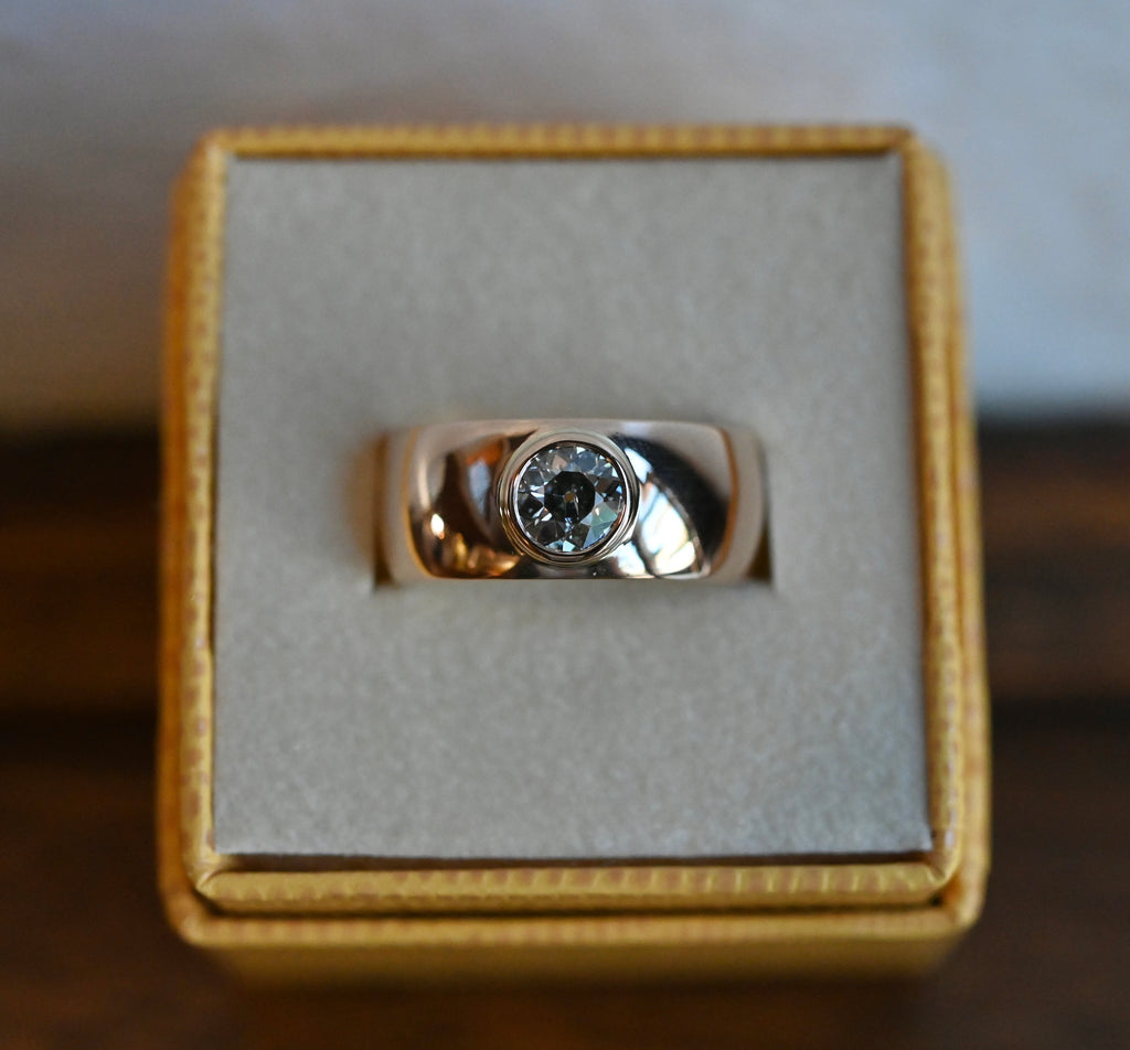 14k Gold Heavy OMC Diamond Cigar Band Ring - Ready to Ship