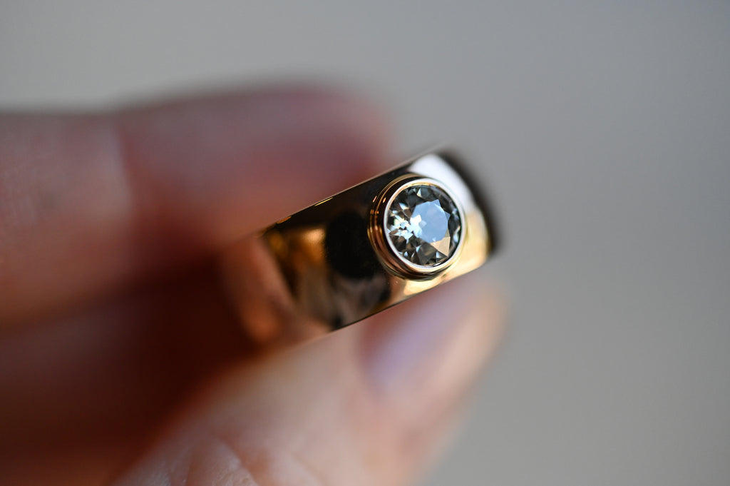 14k Gold Heavy OMC Diamond Cigar Band Ring - Ready to Ship