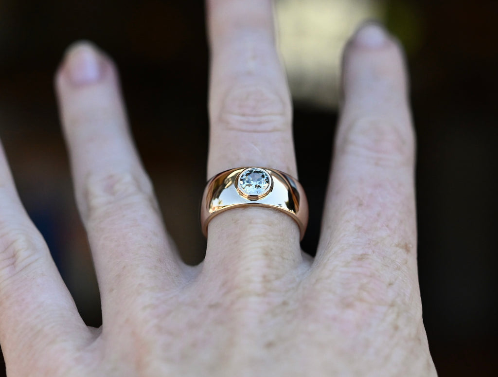 14k Gold Heavy OMC Diamond Cigar Band Ring - Ready to Ship