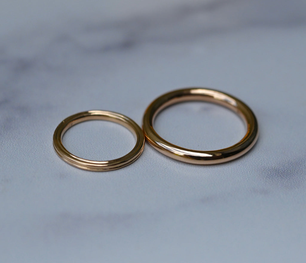 Ridge 14k Gold Ring Band - Made To Order