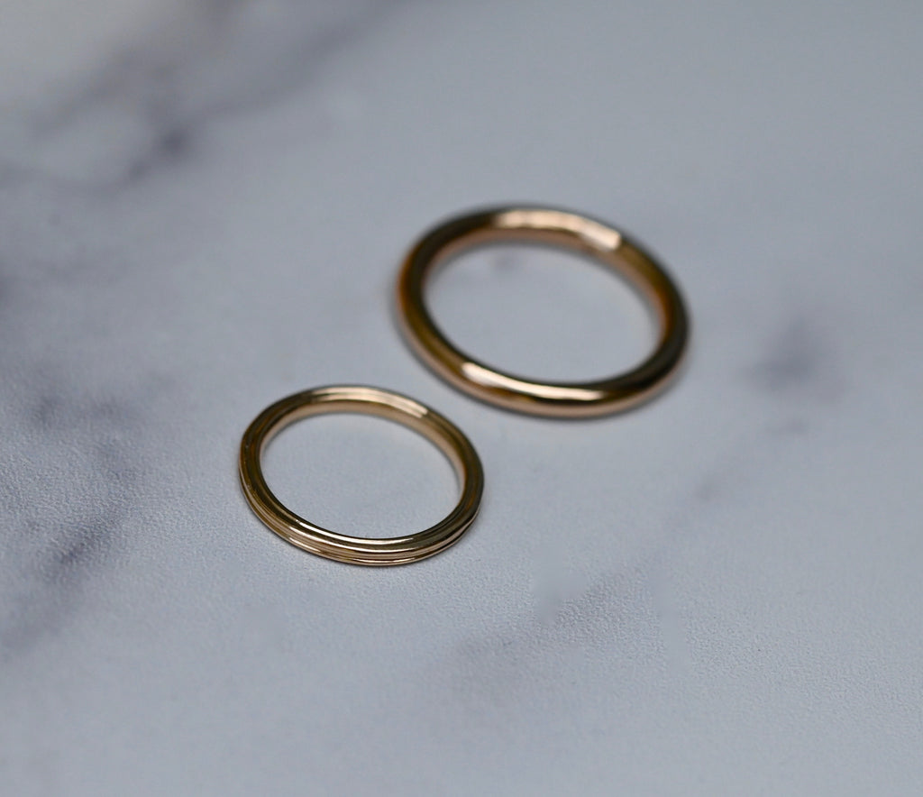 Ridge 14k Gold Ring Band - Made To Order