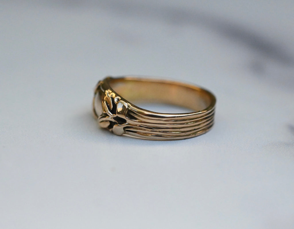 Small Banner 14k Gold Ring Band - Made To Order Latta