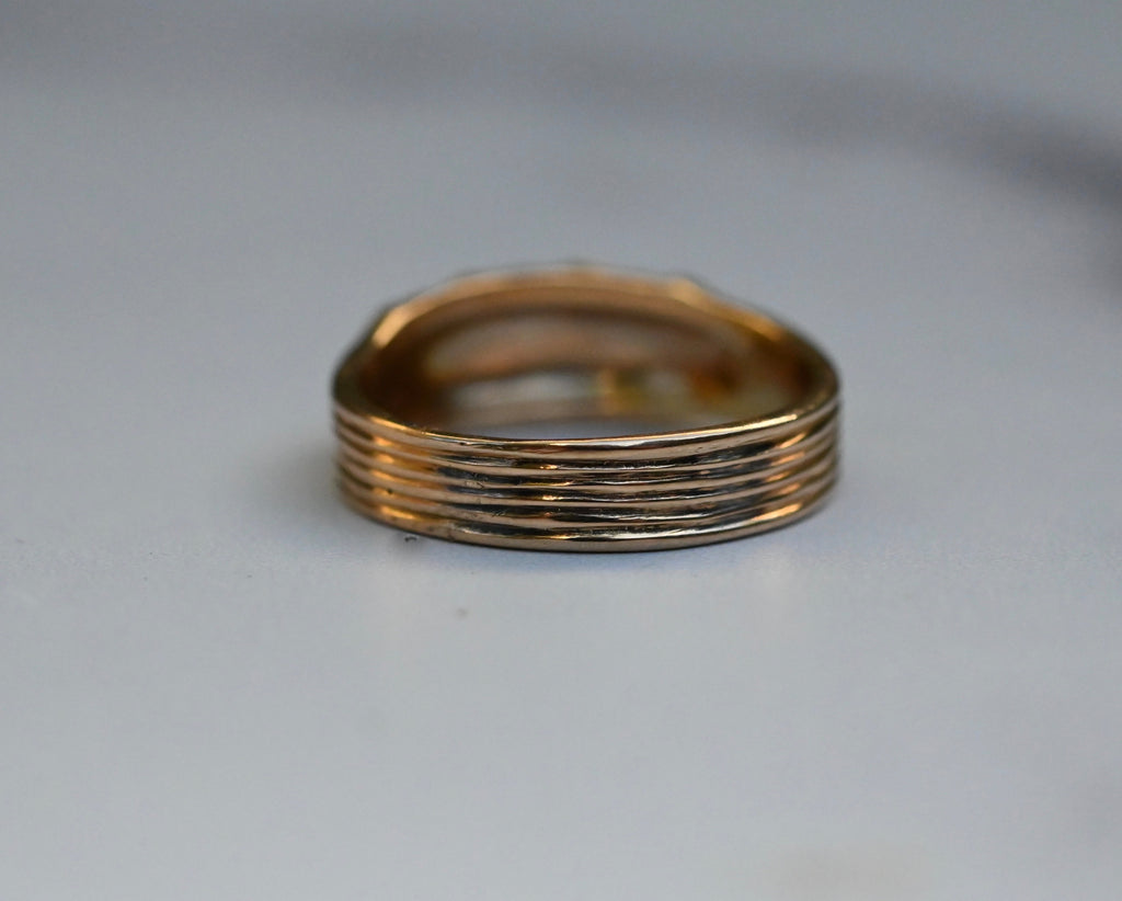 Small Banner 14k Gold Ring Band - Made To Order Latta