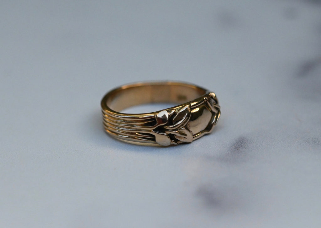 Small Banner 14k Gold Ring Band - Made To Order Latta