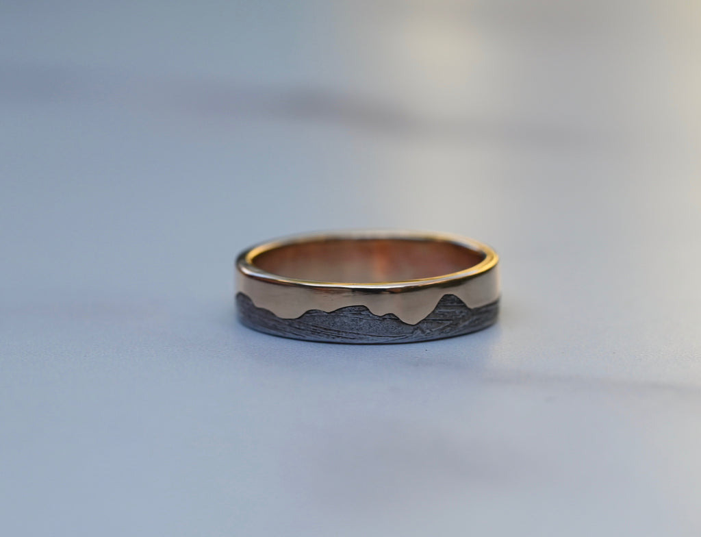  Meteorite & 14k Gold Mountain Ring - Made To Order