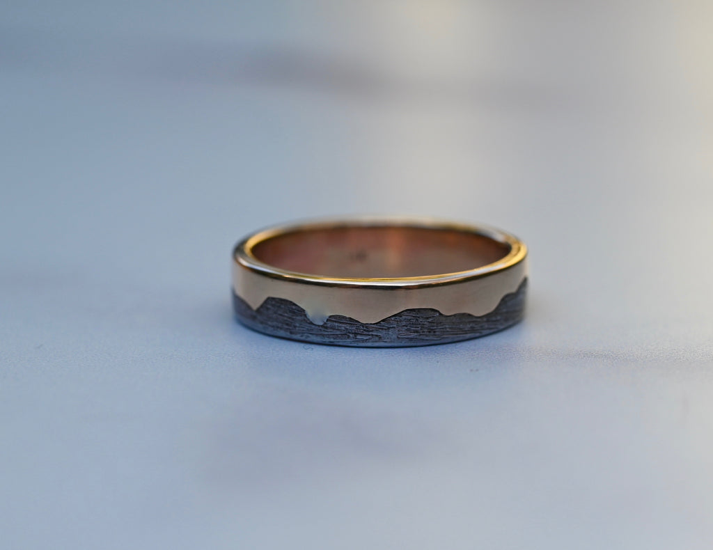  Meteorite & 14k Gold Mountain Ring - Made To Order