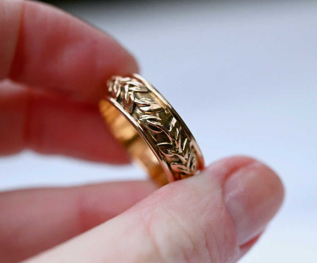 Vines 14k Gold Ring Band- Made to Order Latta