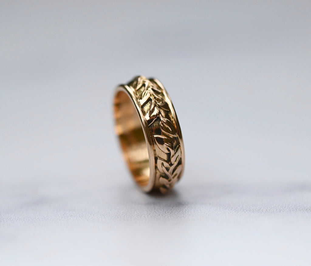 Vines 14k Gold Ring Band- Made to Order Latta