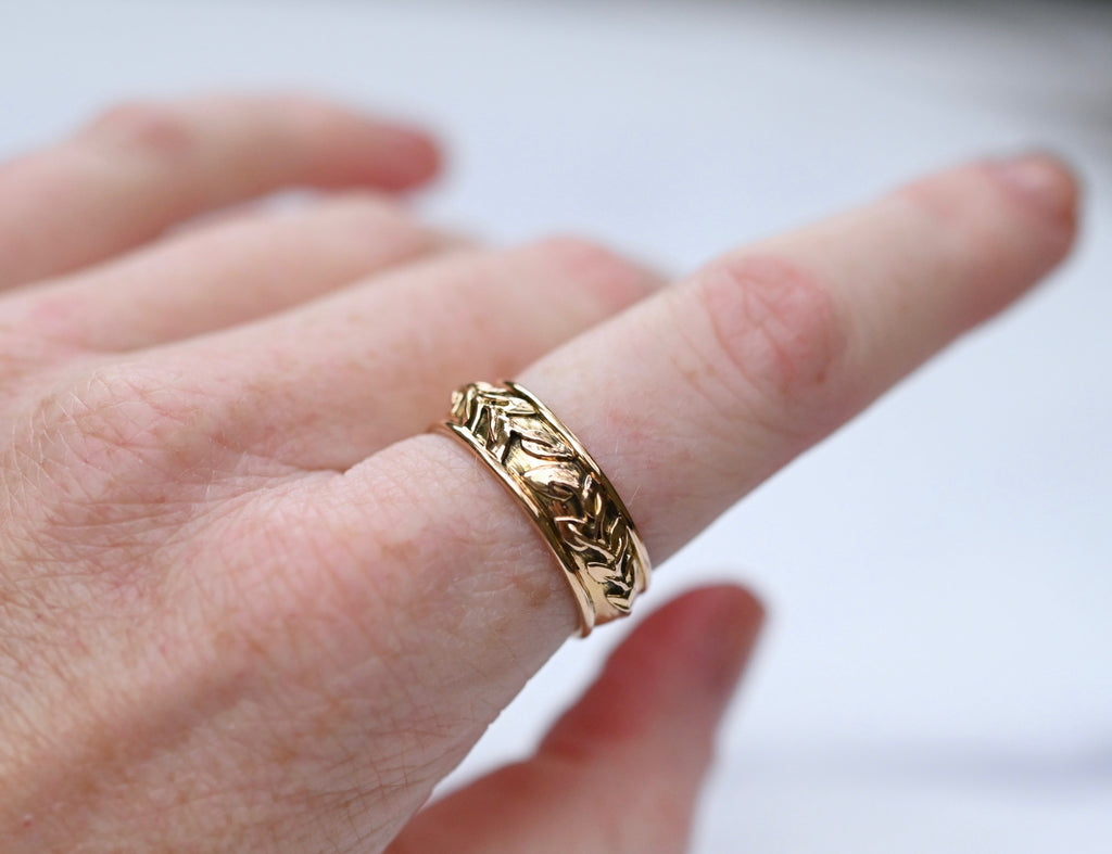 Vines 14k Gold Ring Band- Made to Order Latta