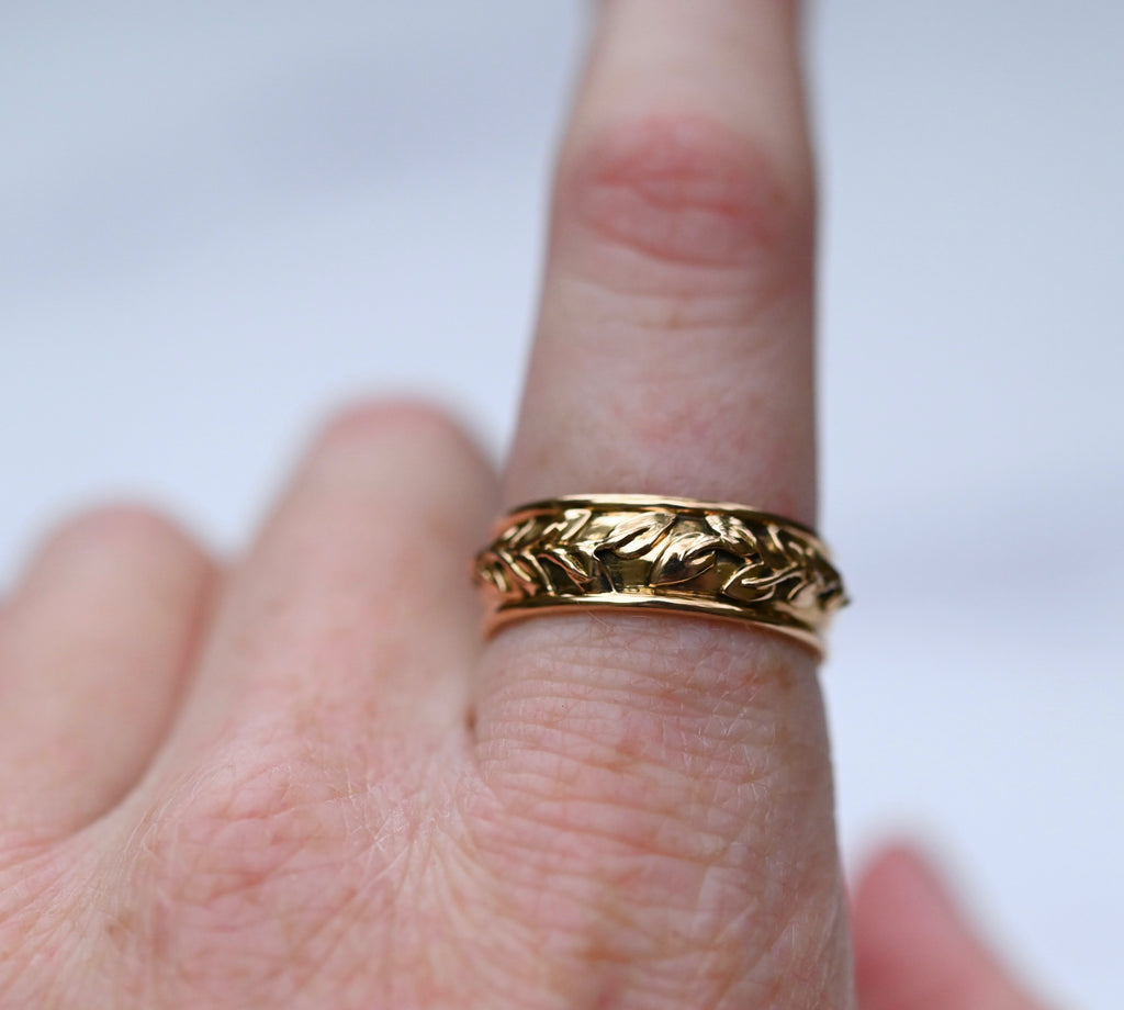 Vines 14k Gold Ring Band- Made to Order Latta