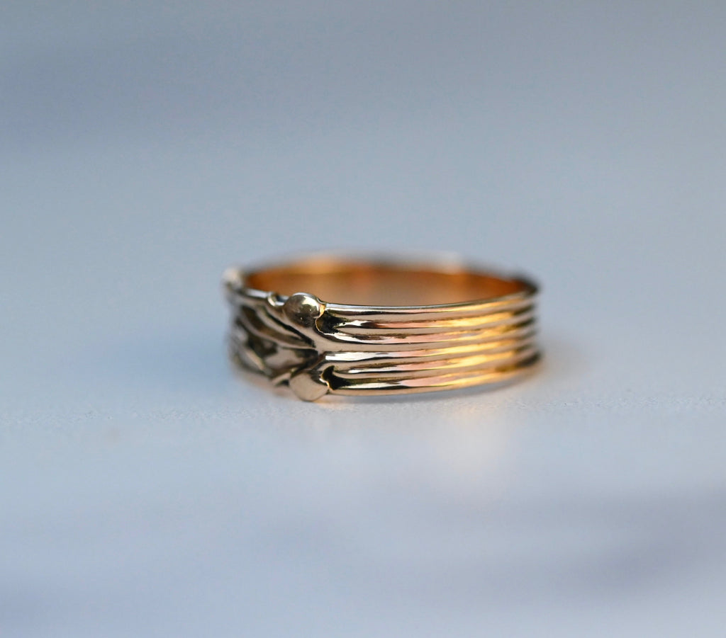 Small Flora Banner 14k Gold Ring Band - Made To Order Latta