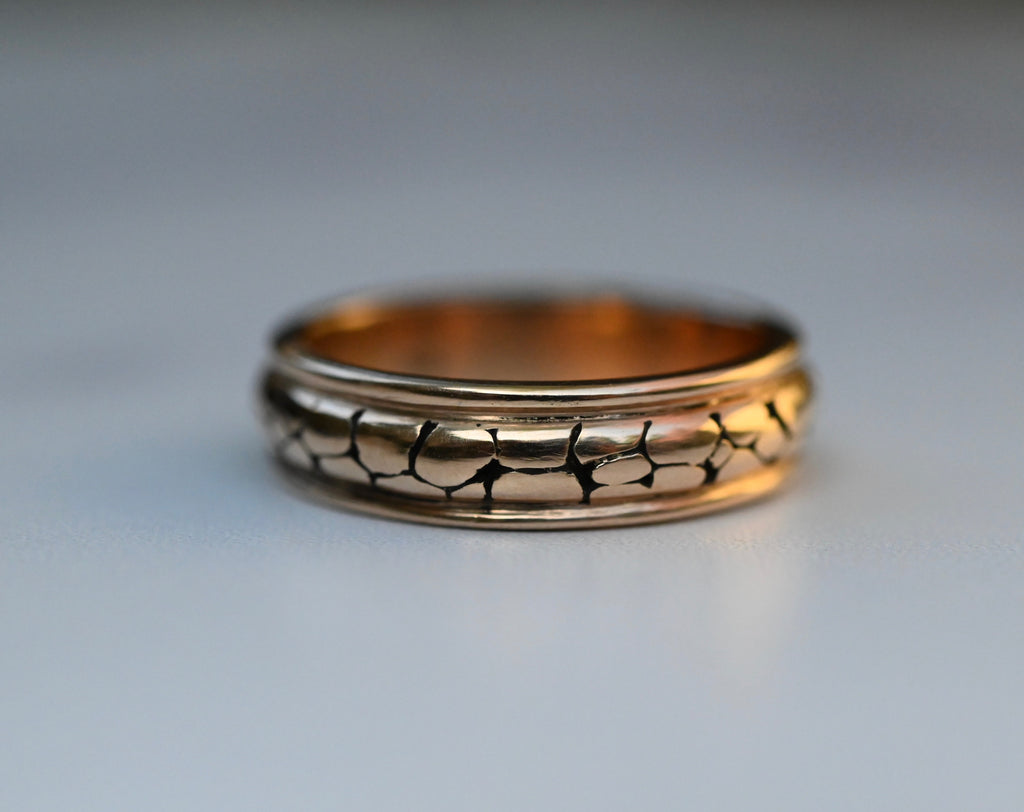  Large Stone 14k Gold Ring Band- Made to Order