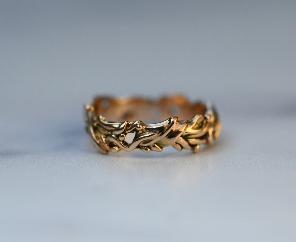  Tendril 14k Gold Ring Band - Made to Order