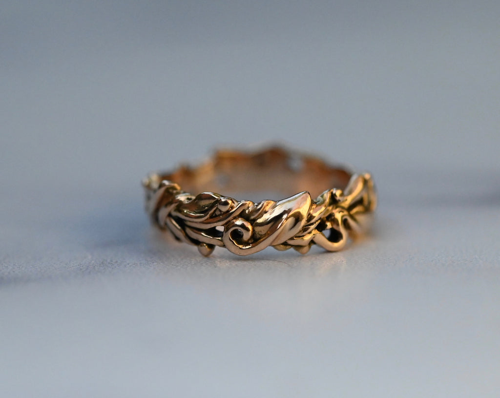  Tendril 14k Gold Ring Band - Made to Order