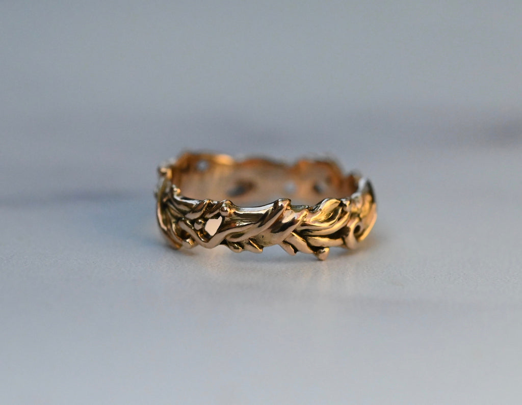  Tendril 14k Gold Ring Band - Made to Order