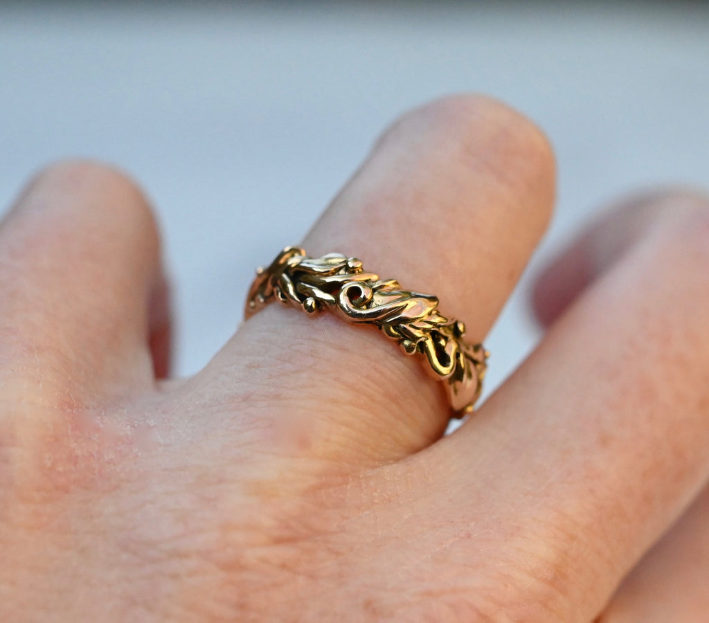  Tendril 14k Gold Ring Band - Made to Order