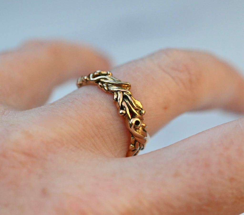  Tendril 14k Gold Ring Band - Made to Order