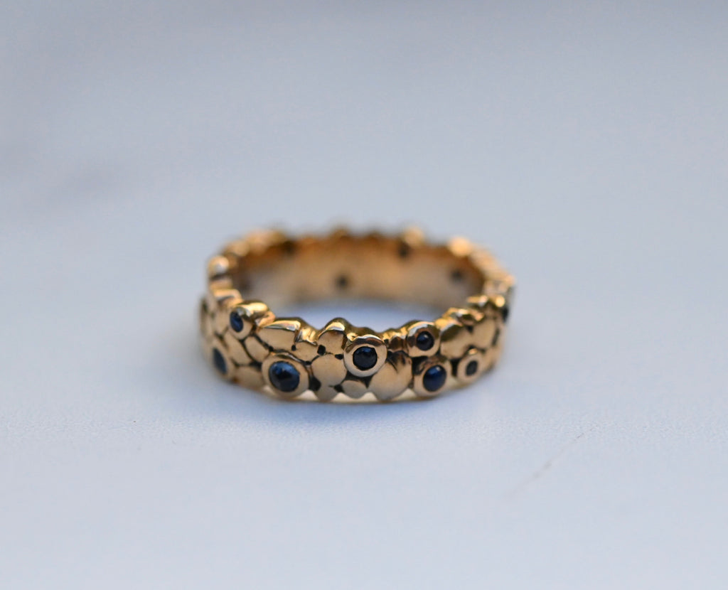  Sapphire Stone 14k Gold Ring Band- Made to Order