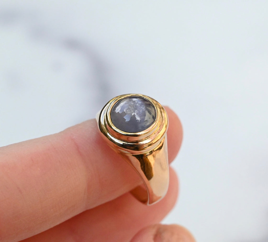  Natural Star Sapphire 14k Gold Ring - size 6.25