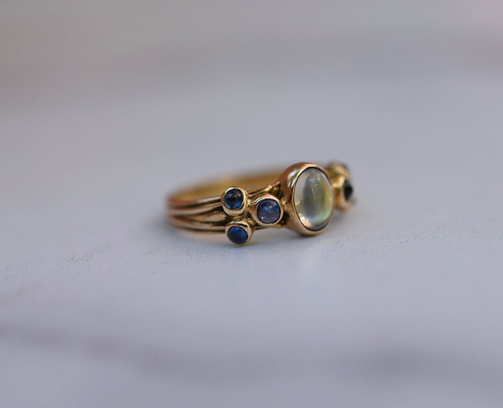 14k Gold 7 Stone Cluster Ring Setting - Made To Order