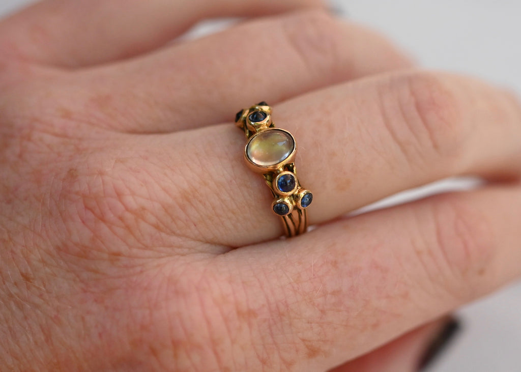 14k Gold 7 Stone Cluster Ring Setting - Made To Order