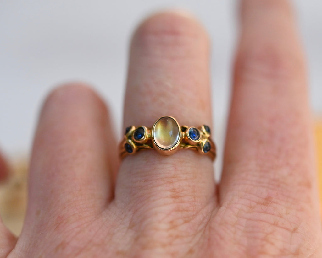 14k Gold 7 Stone Cluster Ring Setting - Made To Order