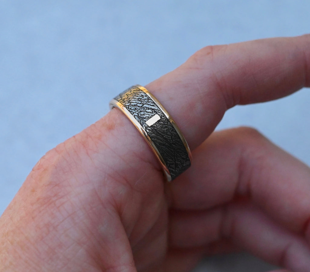 Meteorite & 14k Gold Bar Ring - Made To Order Latta