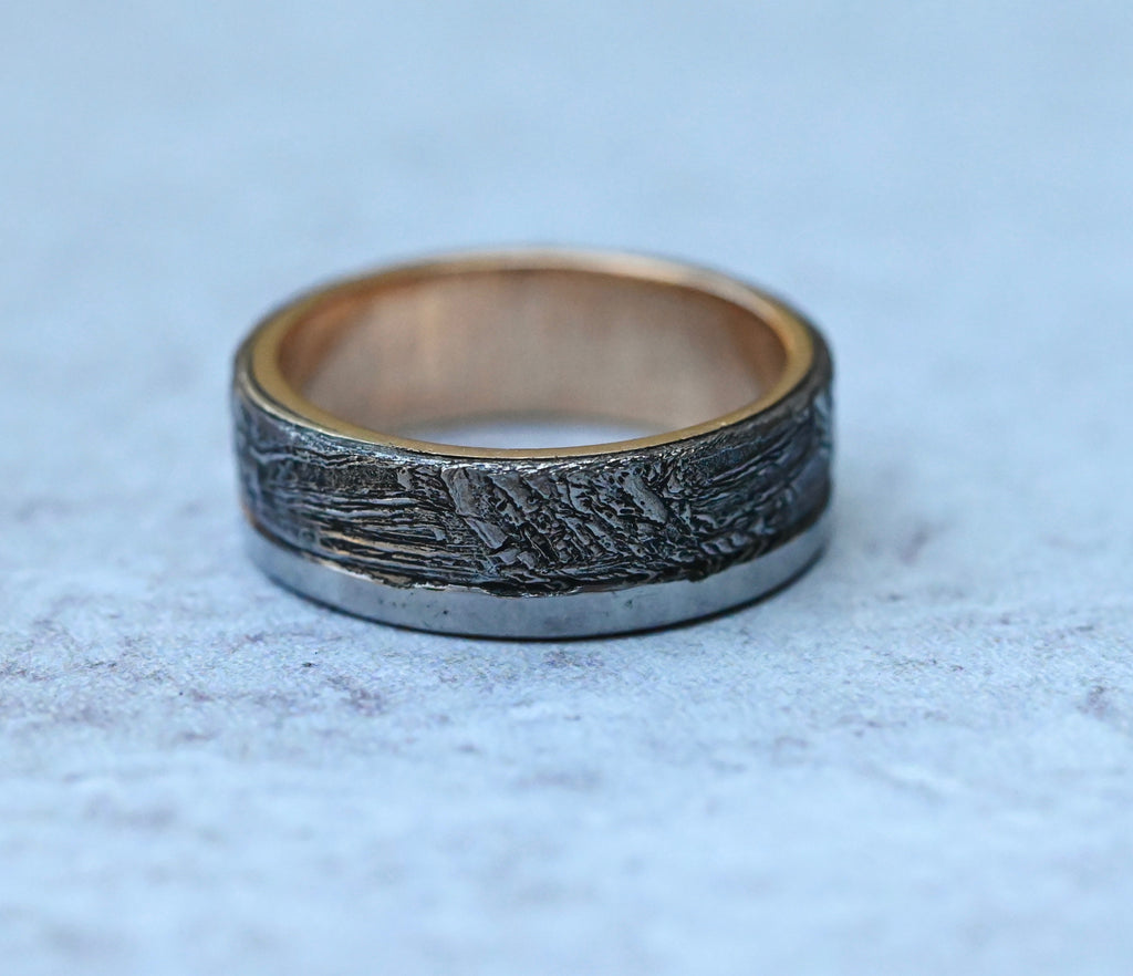 Meteorite & 14k Gold Mixed Metal Ring - Made To Order Latta