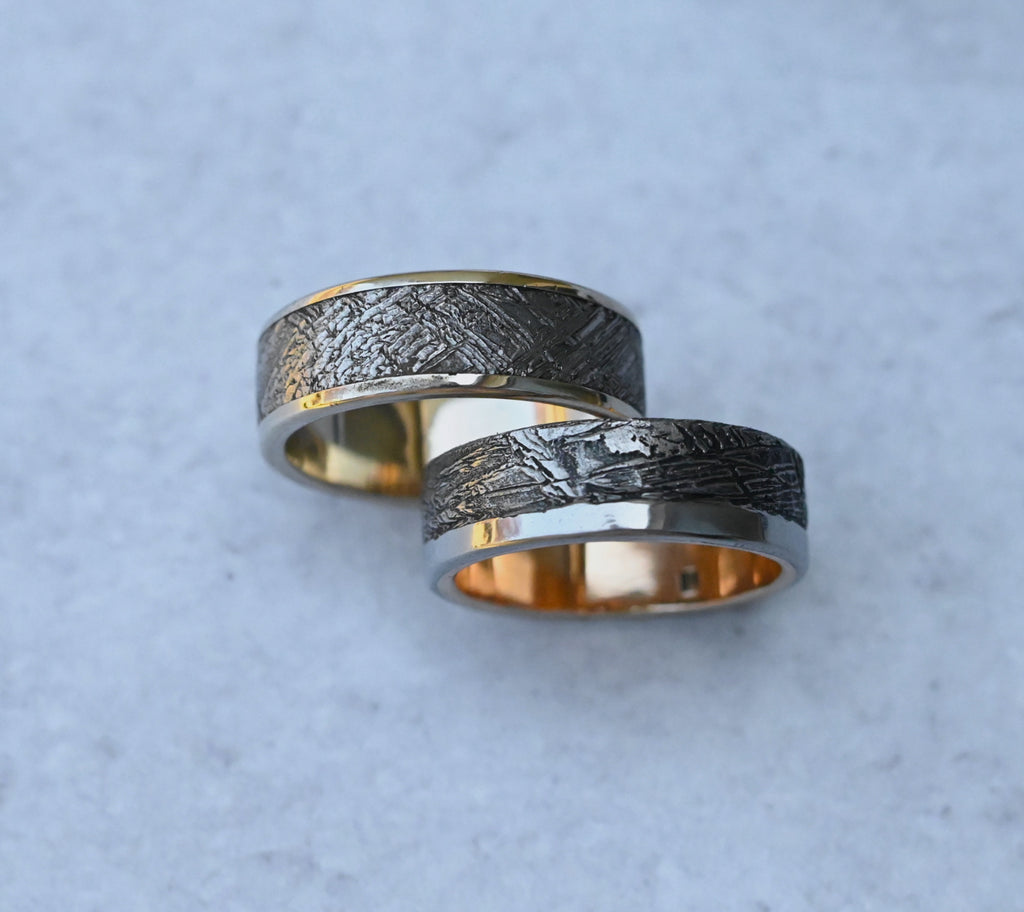 Meteorite & 14k White Gold Ring - Made To Order Latta